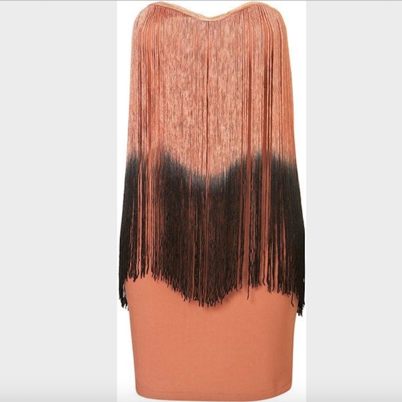 Topshop Ombre Fringe Dress - Picture 1 of 5